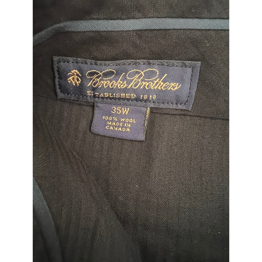 Brooks Brothers Mens 35W Vitale Barberis Canonico Super 120s Wool Pleated Pants - Picture 5 of 12